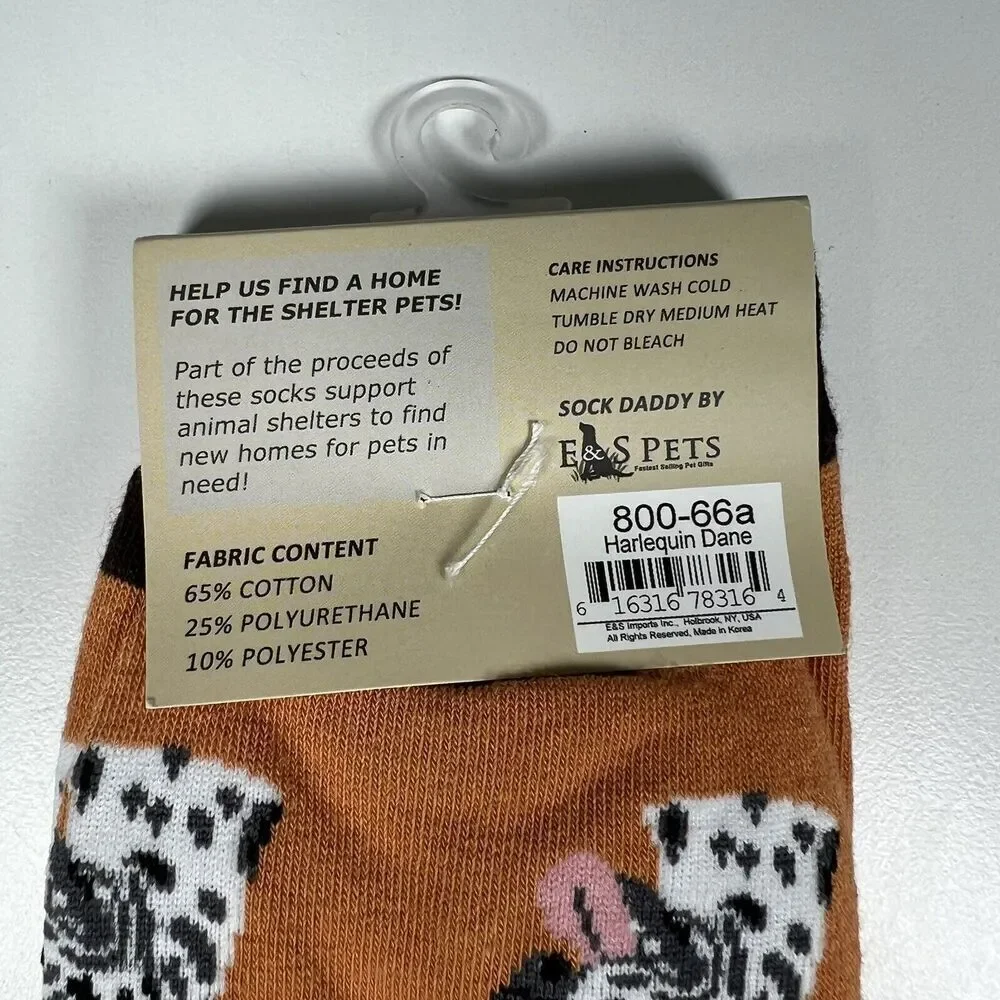 Harlequin Dane Dog Pet Lover Socks Fun Novelty Dress Casual Unisex By Sock Daddy